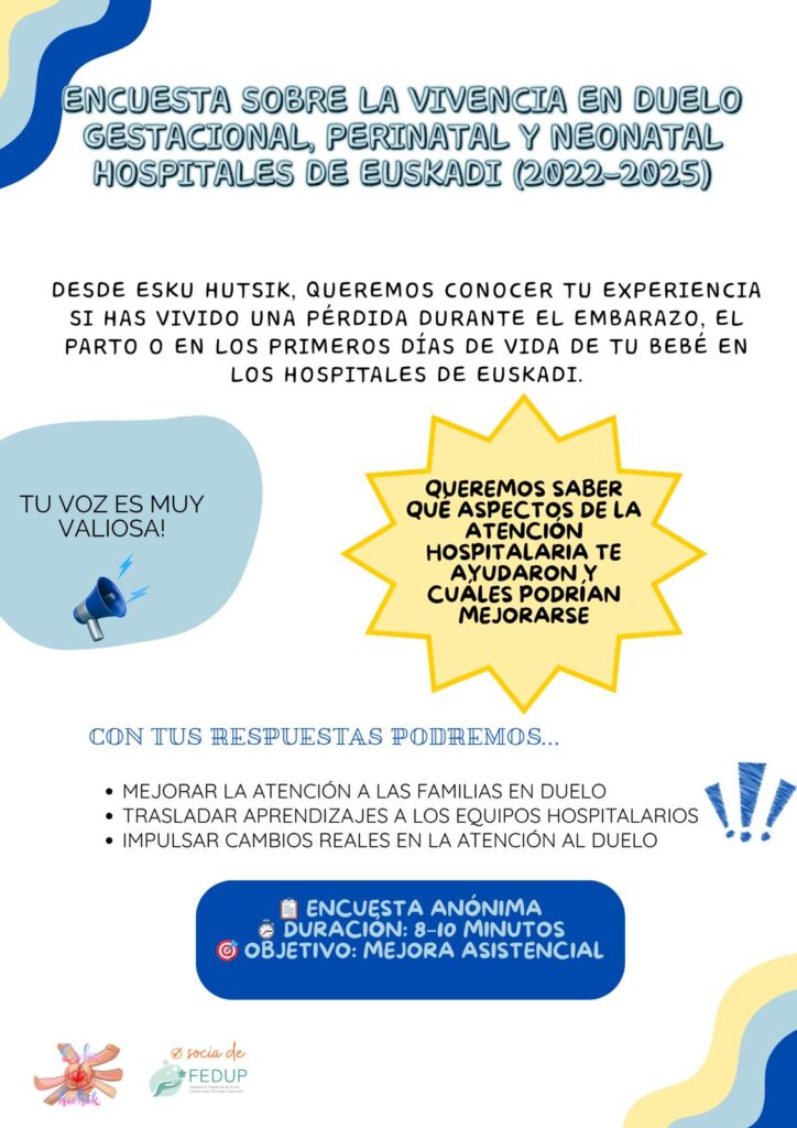 Encuesta sobre la vivencia en duelo gestacional, perinatal y neonatal en hospitales de Euskadi (2022-2025)